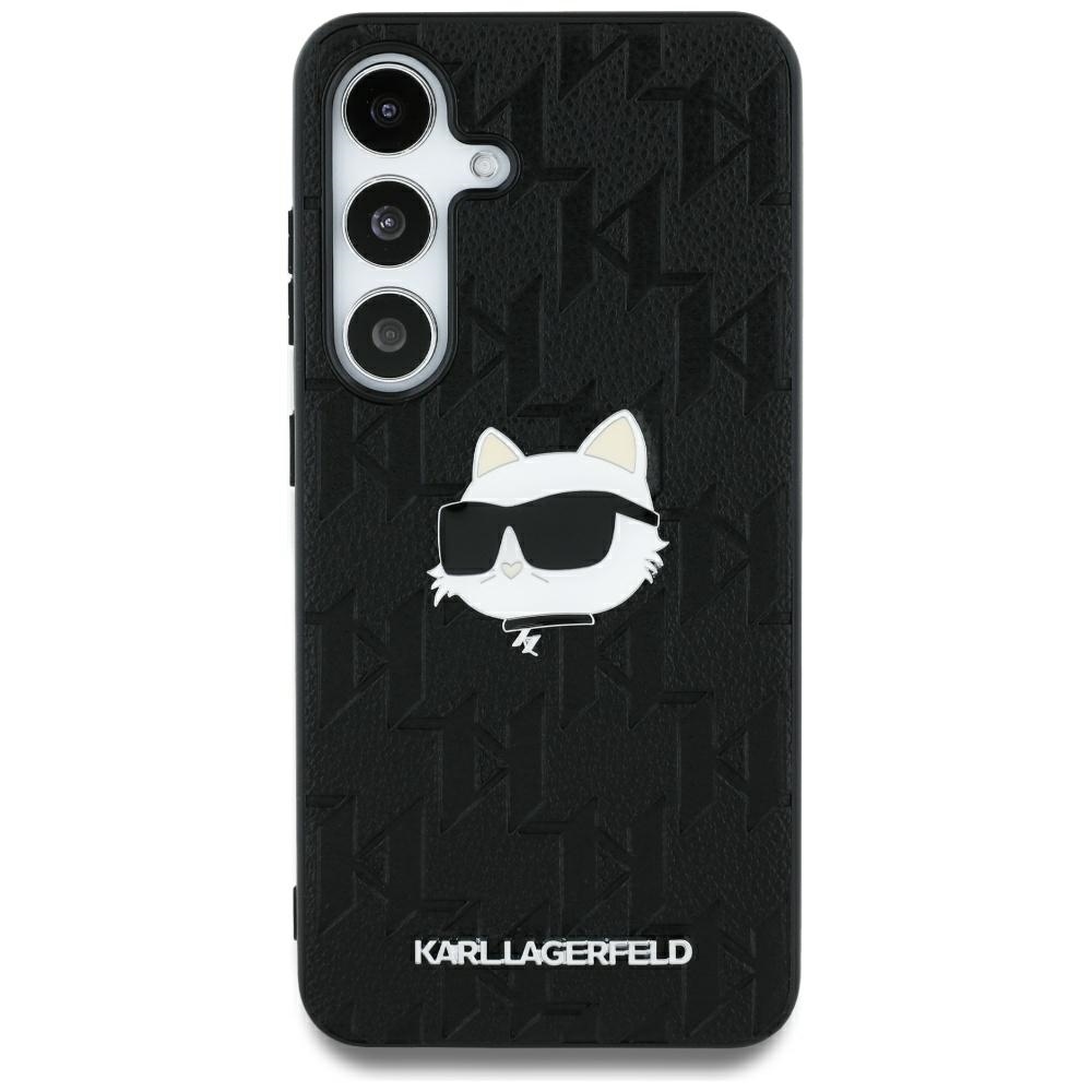 Original Pouch KARL LAGERFELD Leather Monogram Pin Logo Choupette Head for Samsung Galaxy S25 Ultra black