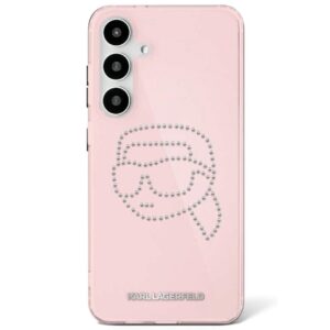 Original Pouch KARL LAGERFELD Rhinestones Karl Head Logo for Samsung Galaxy S25 Ultra pink