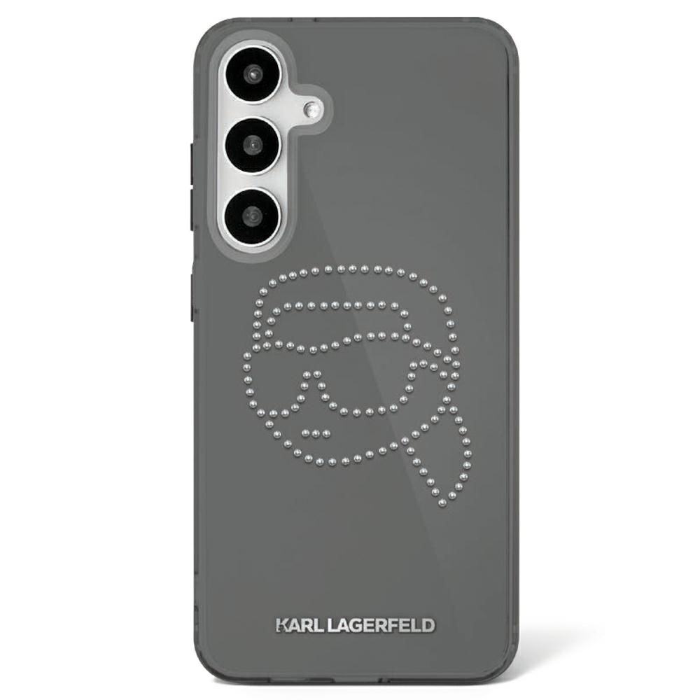 Original Pouch KARL LAGERFELD Rhinestones Karl Head Logo for Samsung Galaxy S25 black