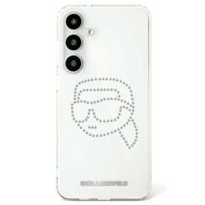 Original Pouch KARL LAGERFELD Rhinestones Karl Head Logo for Samsung Galaxy S25 transparent
