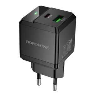 Borofone Wall charger  BN19 Intenso GaN - USB + Type C - PD 20W QC 3.0 3A black