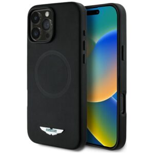 Original Case ASTON MARTIN HC FW Logo Magsafe for Iphone 16 Pro Max black