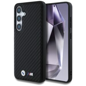 Original Case BMW Leather Carbon MagSafe for Samsung Galaxy S25 black