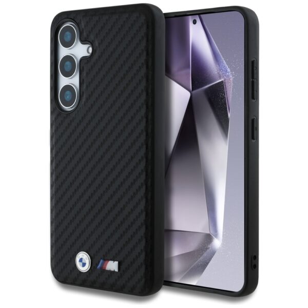 Original Case BMW Leather Carbon MagSafe for Samsung Galaxy S25 black