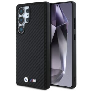 Original Case BMW Leather Carbon MagSafe for Samsung Galaxy S25 Ultra black