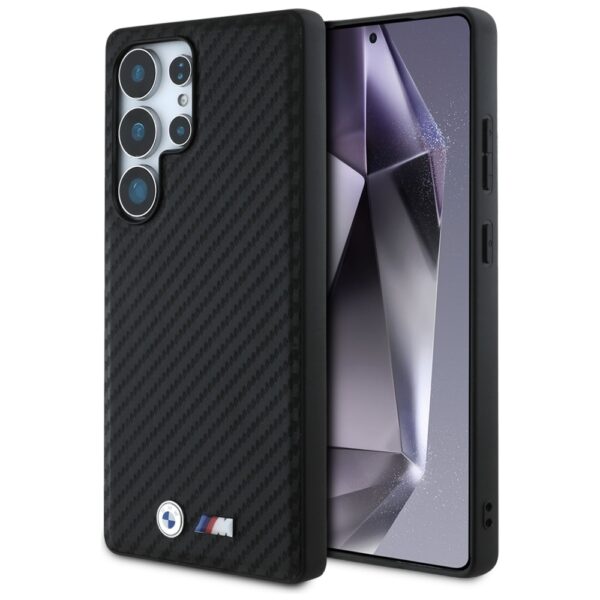 Original Case BMW Leather Carbon MagSafe for Samsung Galaxy S25 Ultra black