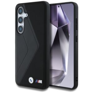 Original Case BMW Leather Oversized Stripes MagSafe for Samsung Galaxy S25 black