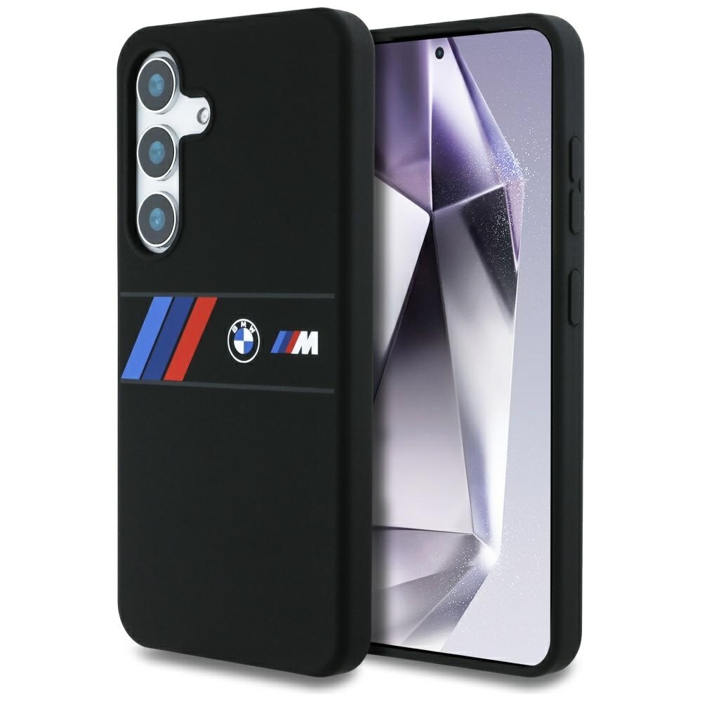 product-101650 Original Case BMW Silicone Middle Tricolor Stripes MagSafe for Samsung Galaxy S25 black