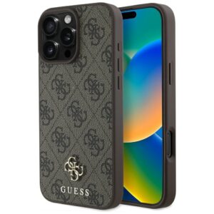 Original Case GUESS HC PU 4G Small 4G and Classic Magsafe for Iphone 16 Pro brown
