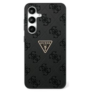 Original Case GUESS Hot Stamp 4G Pattern Triangle Metal Logo for Samsung Galaxy S25 black