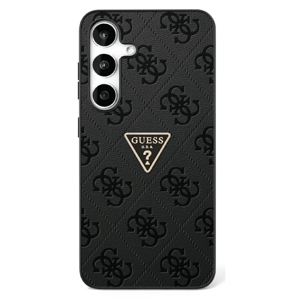 Original Case GUESS Hot Stamp 4G Pattern Triangle Metal Logo for Samsung Galaxy S25 Ultra black