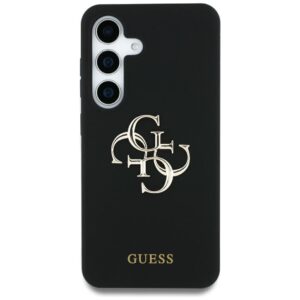 Original Case GUESS Silicone Big 4G Logo Bottom Script for Samsung Galaxy S25 Ultra black