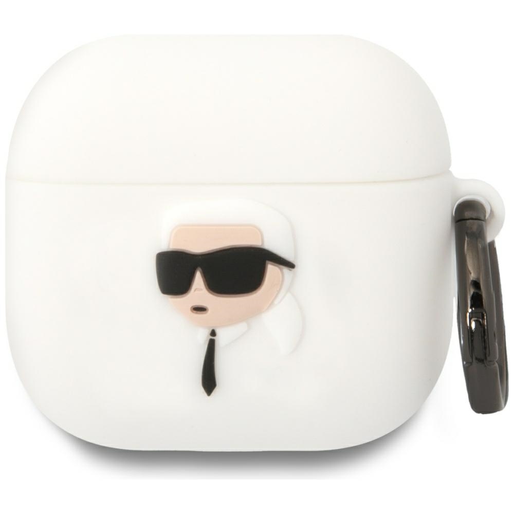Original AMG Case KARL LAGERFELD 3D Silicone NFT for AirPods 4 white