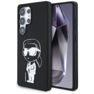 Original Pouch KARL LAGERFELD Silicone Graffiti Ikonik Printed Logo MagSafe for Samsung Galaxy S25 Ultra black