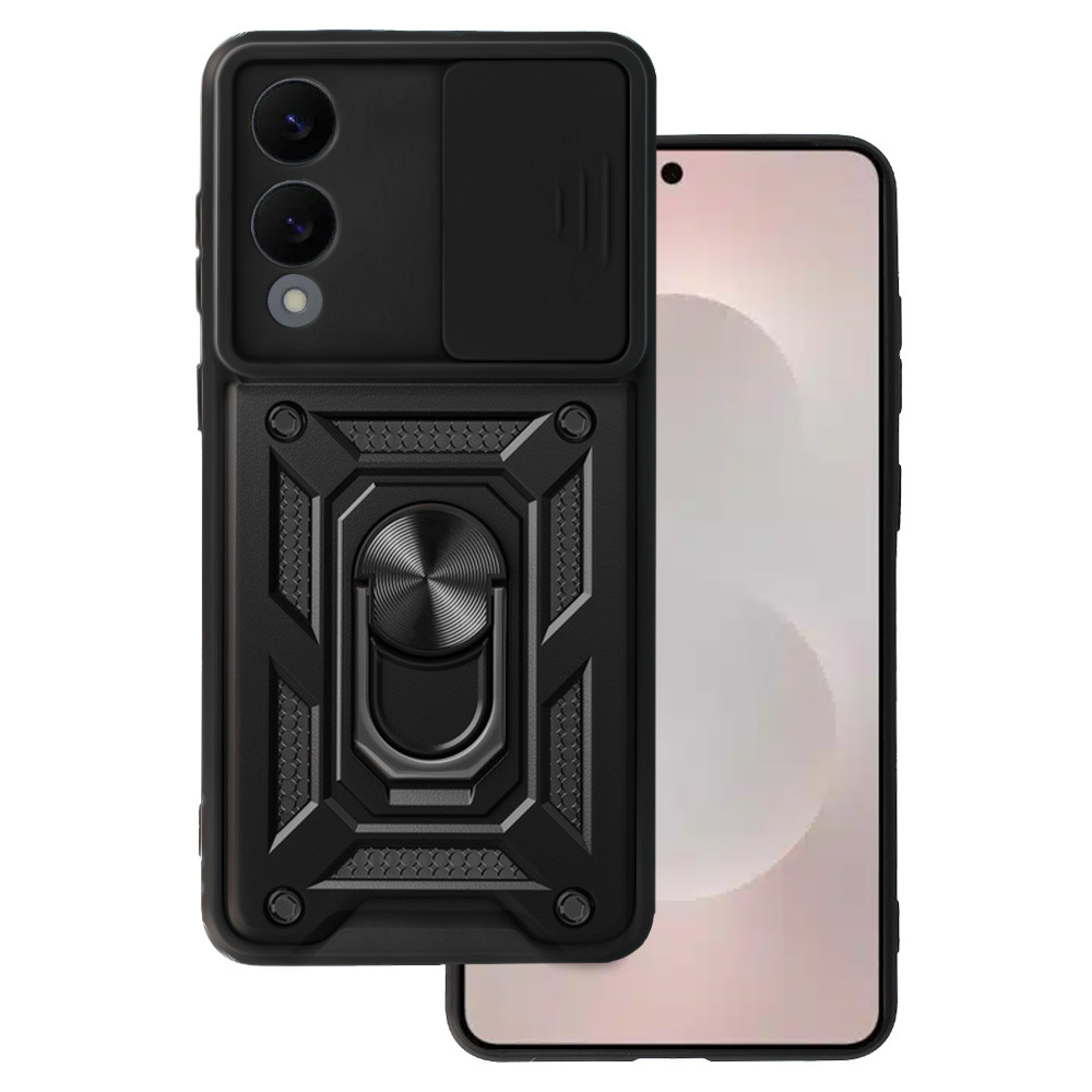 Slide Camera Armor Case for Samsung Galaxy S25 Edge Black