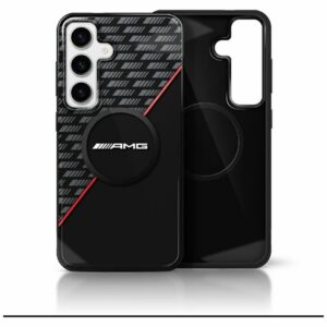 Original AMG Case Double Layer Rhombs MagSafe for Samsung Galaxy S25 black and red