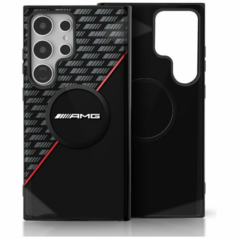 Original AMG Case Double Layer Rhombs MagSafe for Samsung Galaxy S25 Ultra black and red
