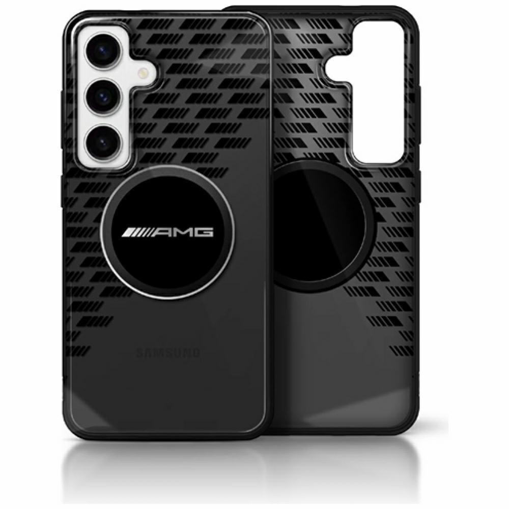 Original AMG Case Transparent Rhombs MagSafe for Samsung Galaxy S25 black