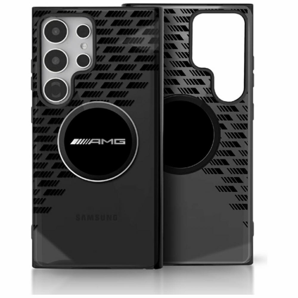 Original AMG Case Transparent Rhombs MagSafe for Samsung Galaxy S25 Ultra black