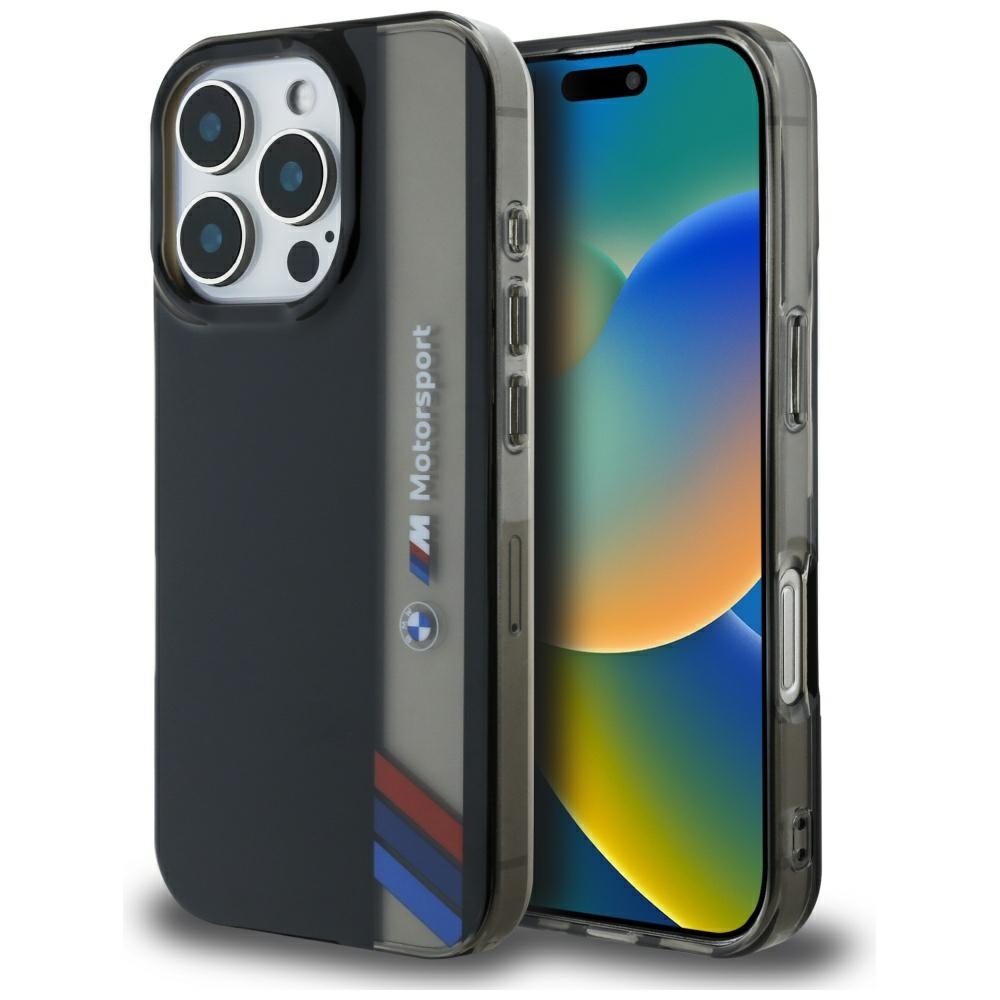 Original Case BMW Motorsport IML Vertical Stripe for Iphone 16 Pro Max black