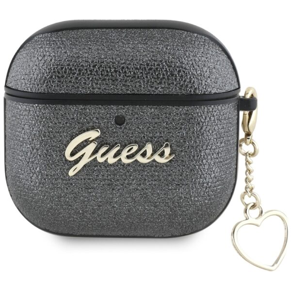 Original Case GUESS Metallic Script Charm for Airpods 4 black