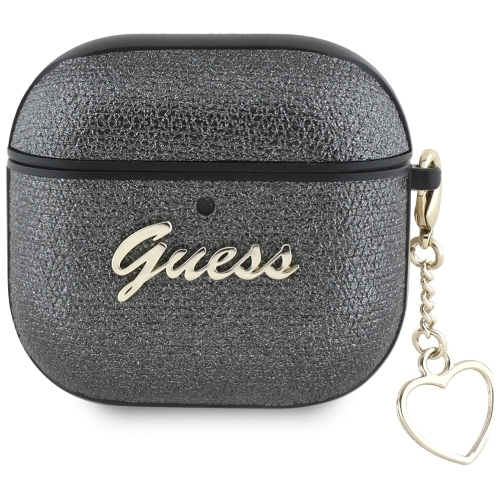 Original Case GUESS Metallic Script Charm for Airpods 4 black