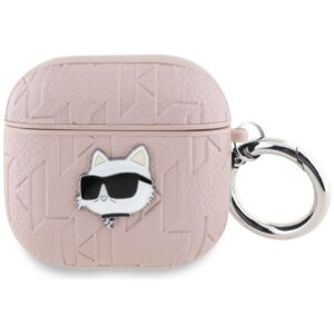 Original AMG Case KARL LAGERFELD Monogram Choupette Head for AirPods 4 pink