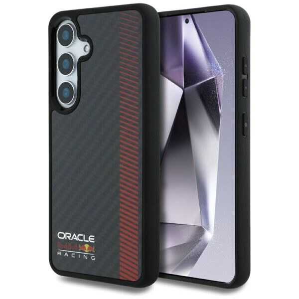 Original Case RED BULL Real Carbon Fiber Powerbar MagSafe for Samsung Galaxy S25 black