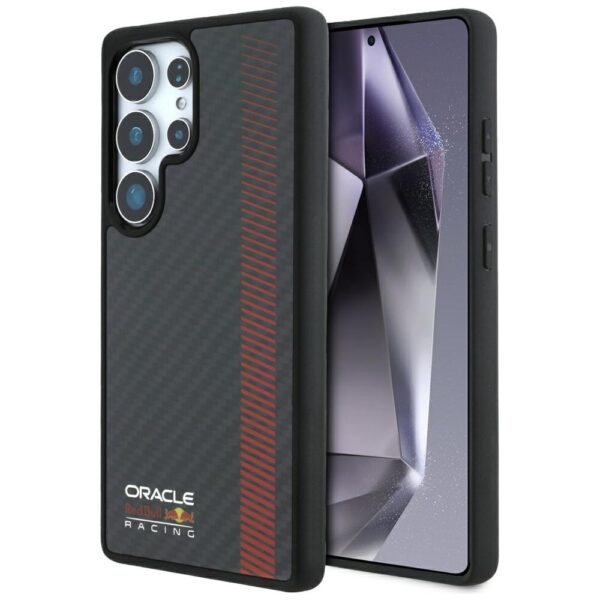 Original Case RED BULL Real Carbon Fiber Powerbar MagSafe for Samsung Galaxy S25 Ultra black