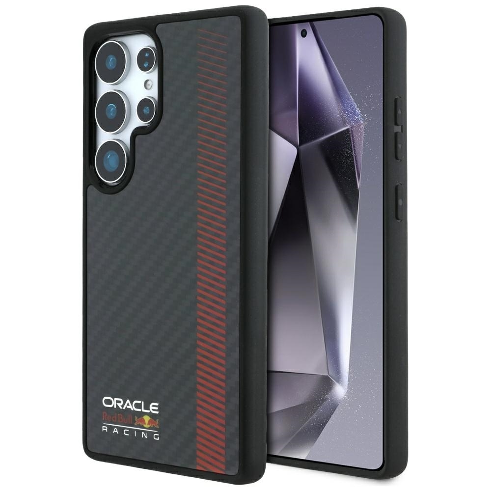 Original Case RED BULL Real Carbon Fiber Powerbar MagSafe for Samsung Galaxy S25 Ultra black