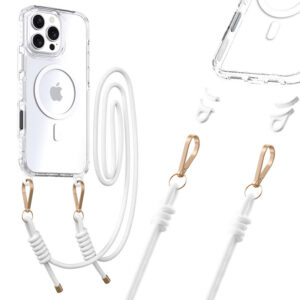 Tel Protect Strap Clear Case for Iphone 13/14 white