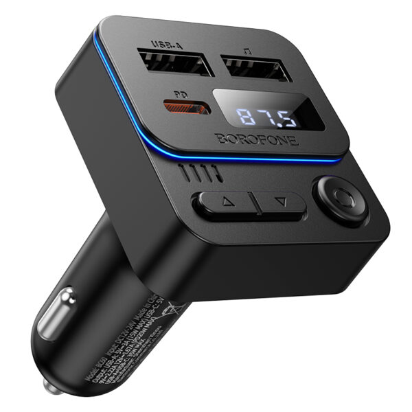 Borofone Transmitter FM BC60 Hero MP3, Bluetooth - 2xUSB + Type C - PD 20W black