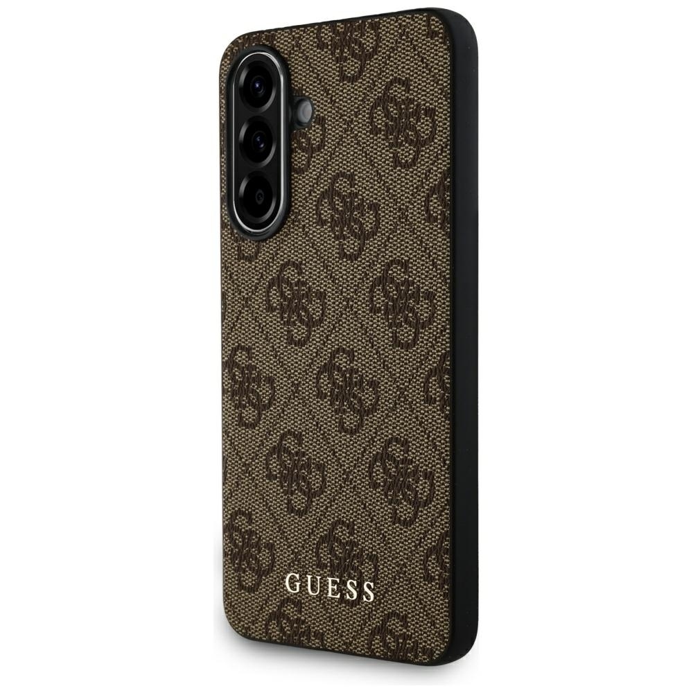 Original Case GUESS - 4G Metal Gold Logo for Samsung Galaxy A56 braun
