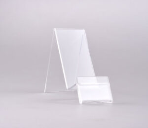 Plexi holder for mobile phones - height 80mm, width 40mm, depth 90mm