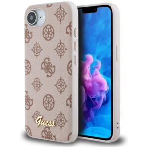 Original Case GUESS Peony Script Logo MagSafe for Iphone 16e brown