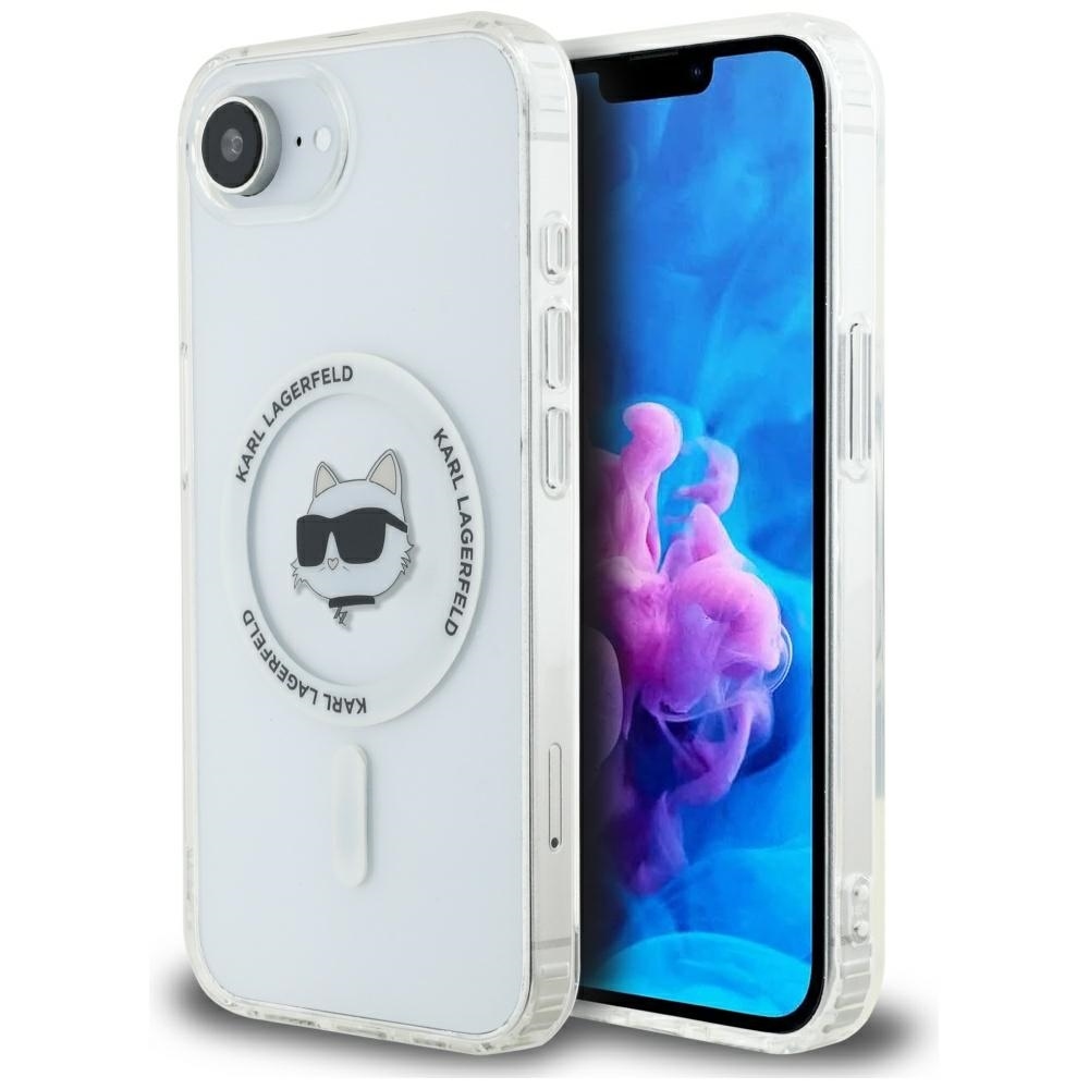 Original Pouch KARL LAGERFELD IML Metal Choupette Head MagSafe for Iphone 16e white