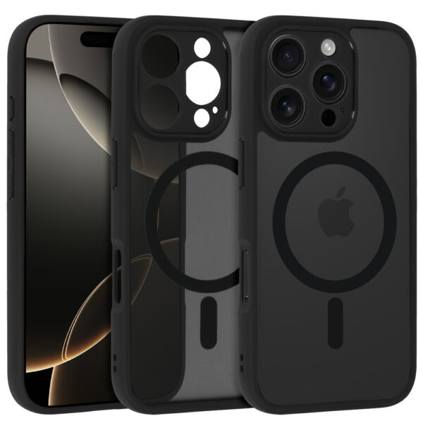 Full Matte Mag Cover for Iphone 16 Plus black