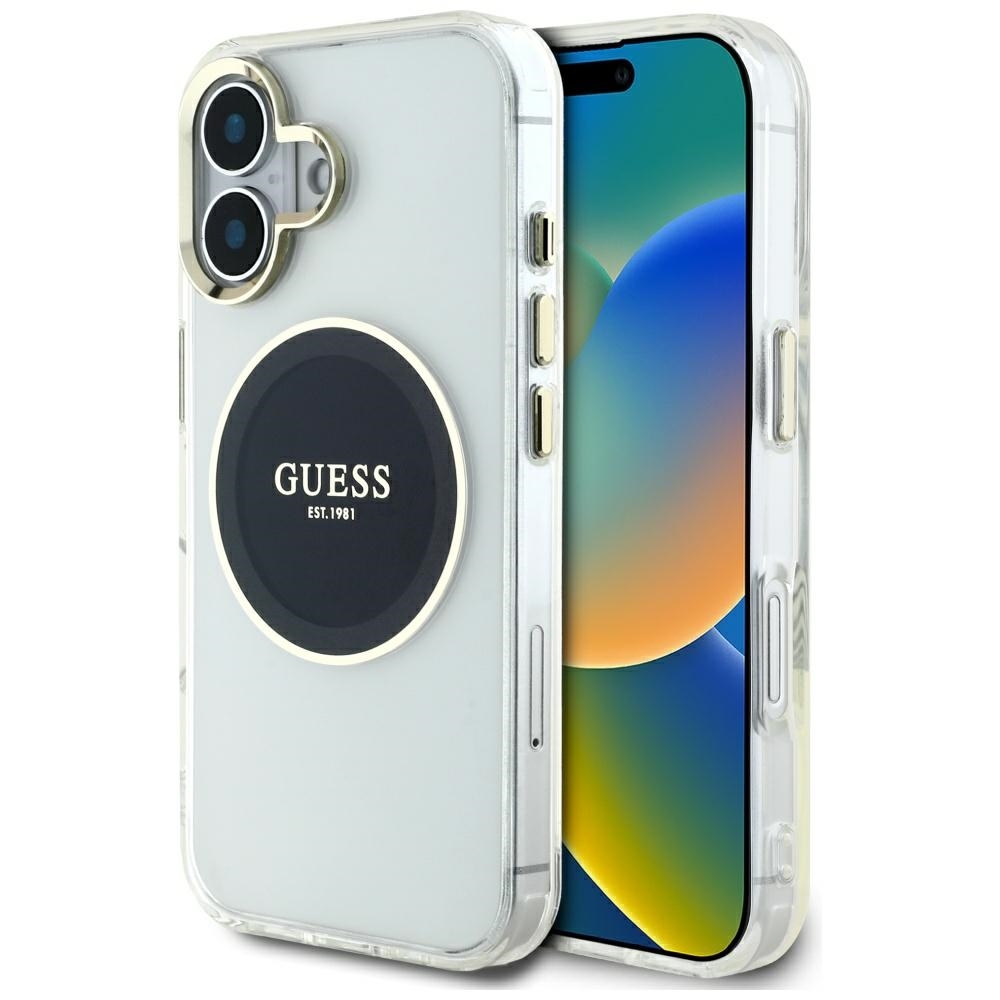 product-102513 Original Case GUESS IML Metal Colored Circle Classic Logo MagSafe for Iphone 16 black