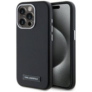 Original Pouch KARL LAGERFELD FW Metal Plate MagSafe for Iphone 15 Pro Max black