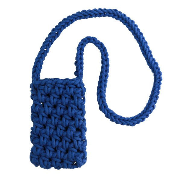 Knitted bag for phone design 1 blue