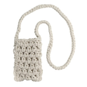 Knitted bag for phone design 1 white
