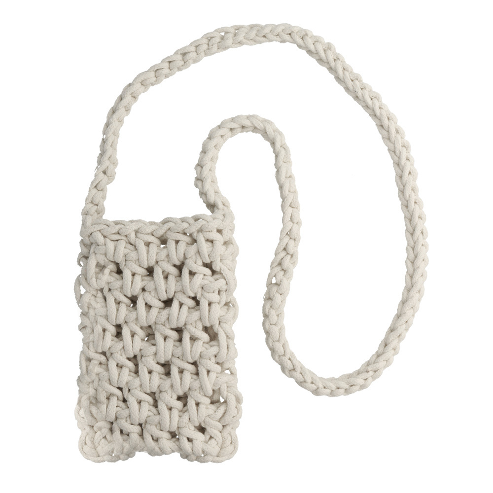 Knitted bag for phone design 1 white