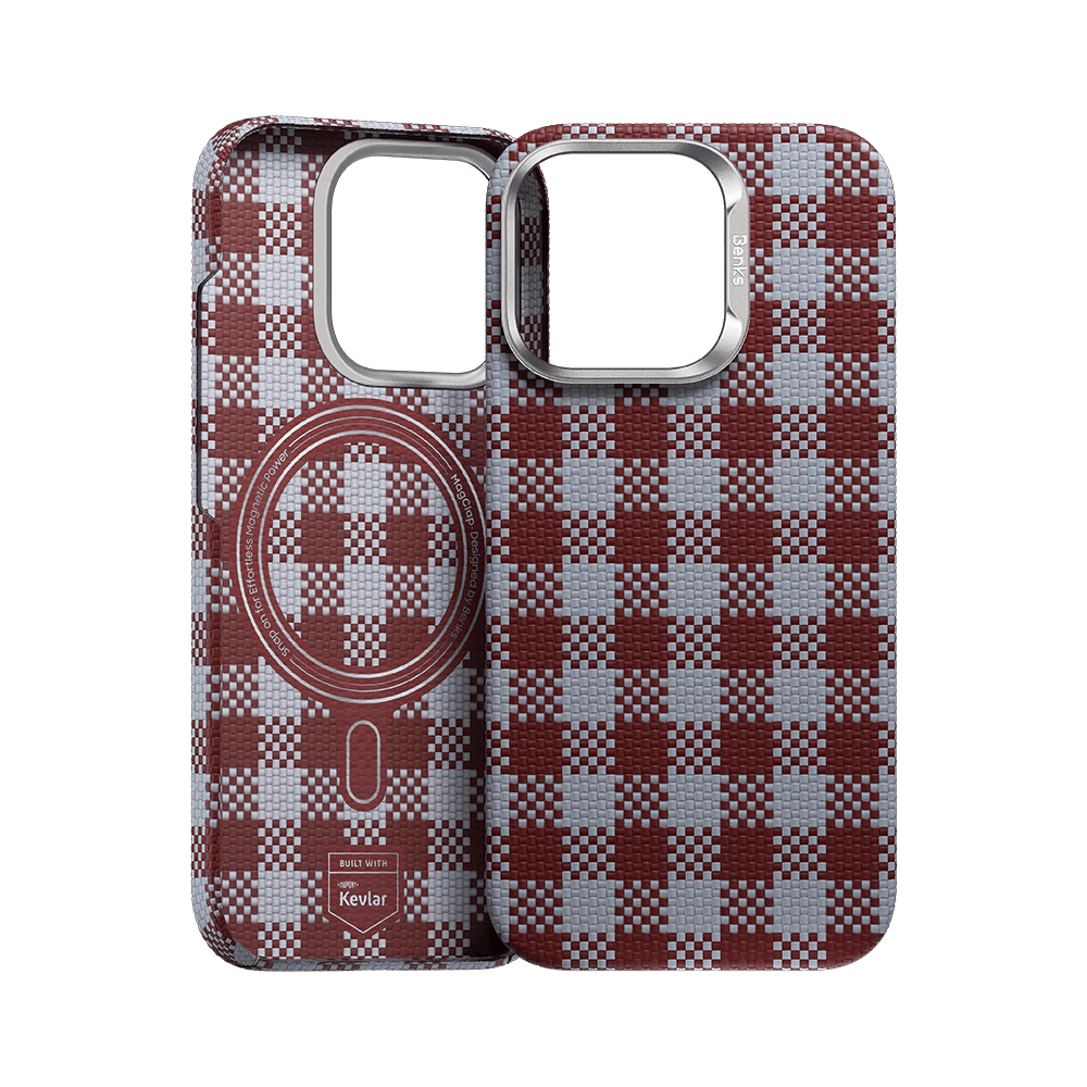Benks Magnetic Armor Vichy Kevlar Case (RF66) for Iphone 16 Pro Max red