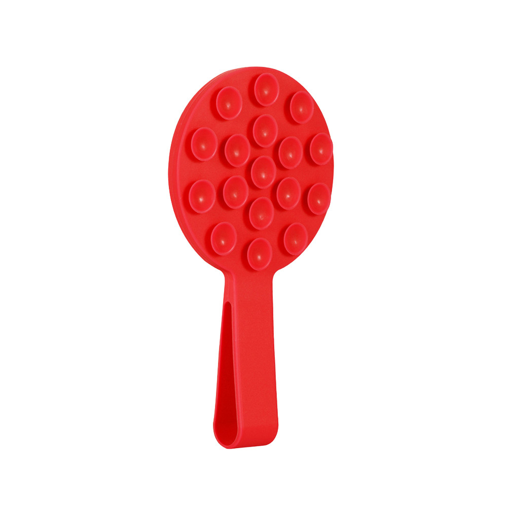 Silicone suction phone holder magnetic with ring MSH9 red