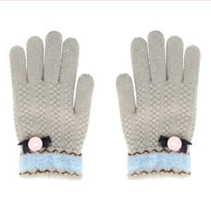 Gloves for touch screens GREY WITH FLOWER