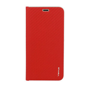 Vennus Book CARBON Case with frame for Iphone 12 Pro Max red