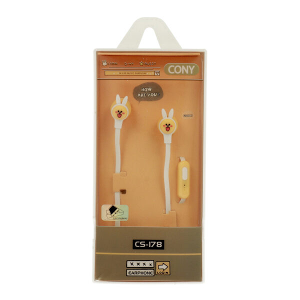 Earphones CASNI - CS-178 with microphone Yellow