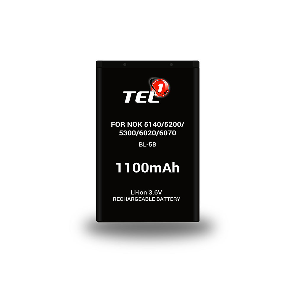 Tel1 Battery for Nokia 5140/5200/5300/6020/6070 (BL-5B) 1100mAh Li-ion