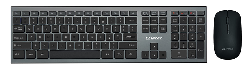 Cliptec Set of multimedia keyboard + optical mouse 1200DPI Slimline Air RZK350 wireless black