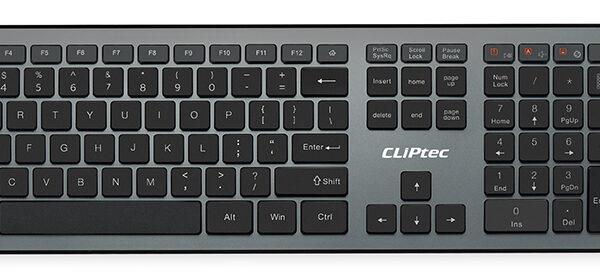 Cliptec Set of multimedia keyboard + optical mouse 1200DPI Slimline Air RZK350 wireless grey